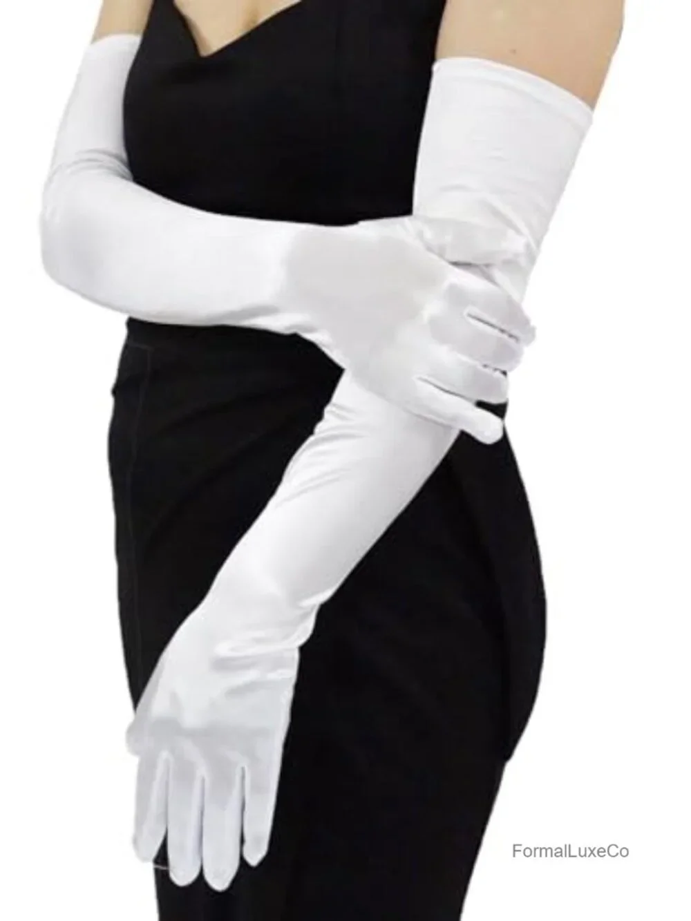 Satin Elbow-Length Opera Gloves for Women Evening Party Wedding Accessory
